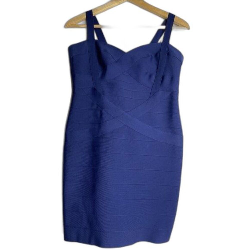 Ribbed Bodycon Dress Size XLarge Blue Polyester Spandex Blend Comfortable Slim